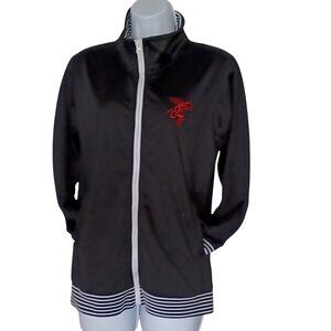 J. America Women Outdoor Sporty Fireball Cinnamon Whisky Track Jacket Black Sz M